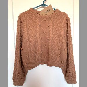 Listicle Cable Knit Bobble Sweater